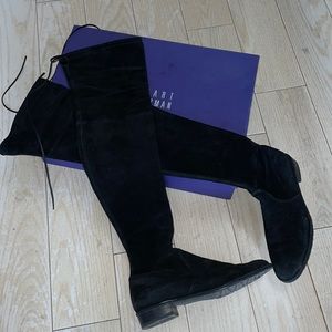 Stuart Weitzmann Lowland Black Suede Women’s Sz 8